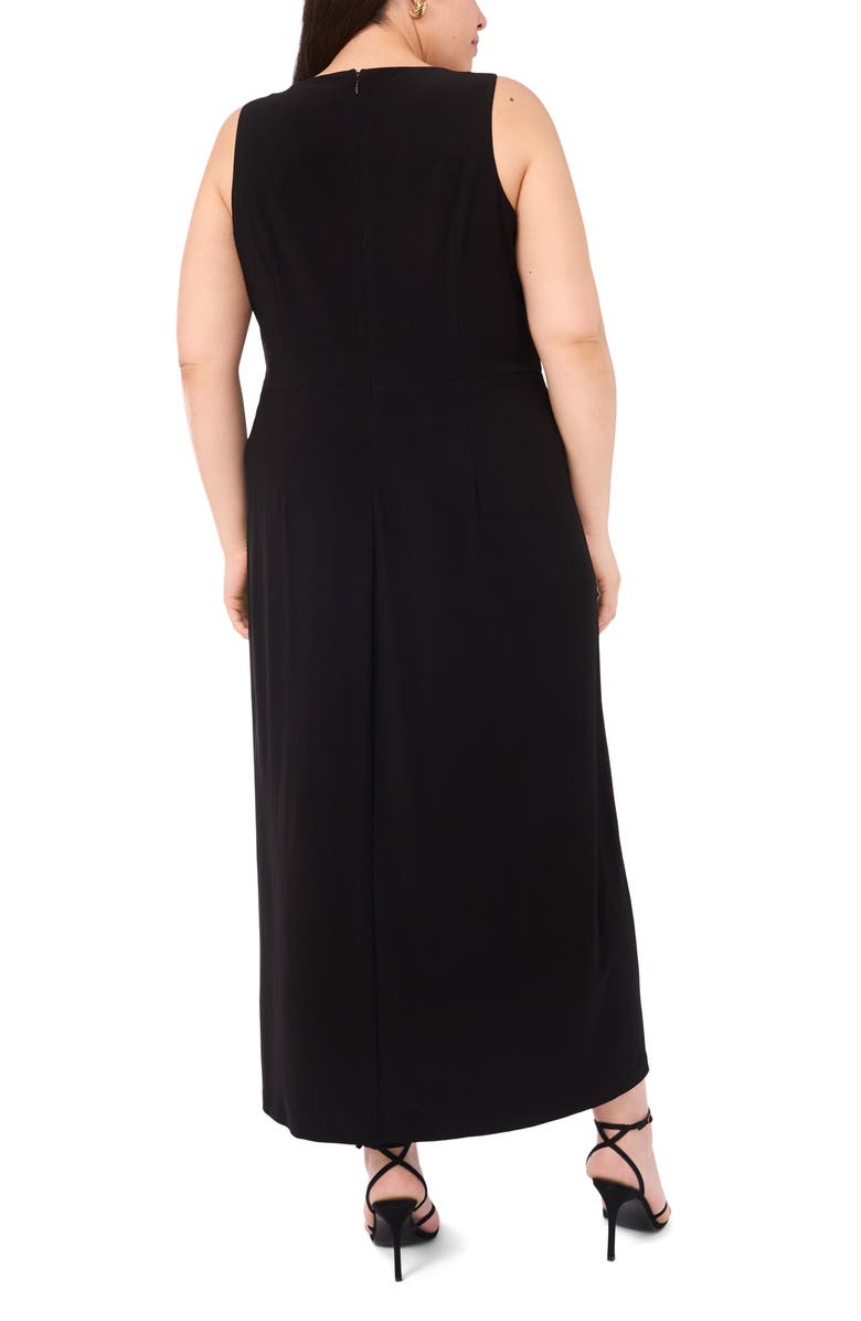 Vince Camuto Gathered Twist Sleeveless Maxi Dress, Alternate, color, Rich Black