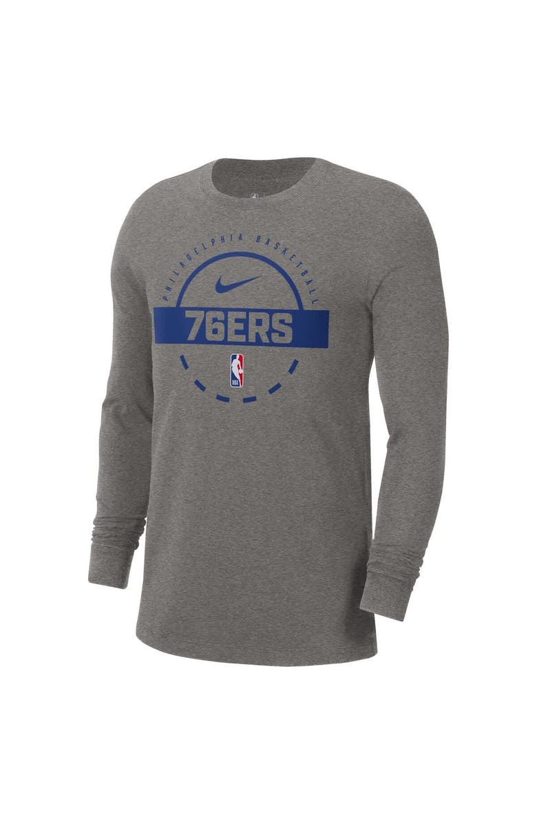 Nike Men's Nike  Charcoal Philadelphia 76ers Authentic Long Sleeve Practice T-Shirt, Alternate, color, Charcoal