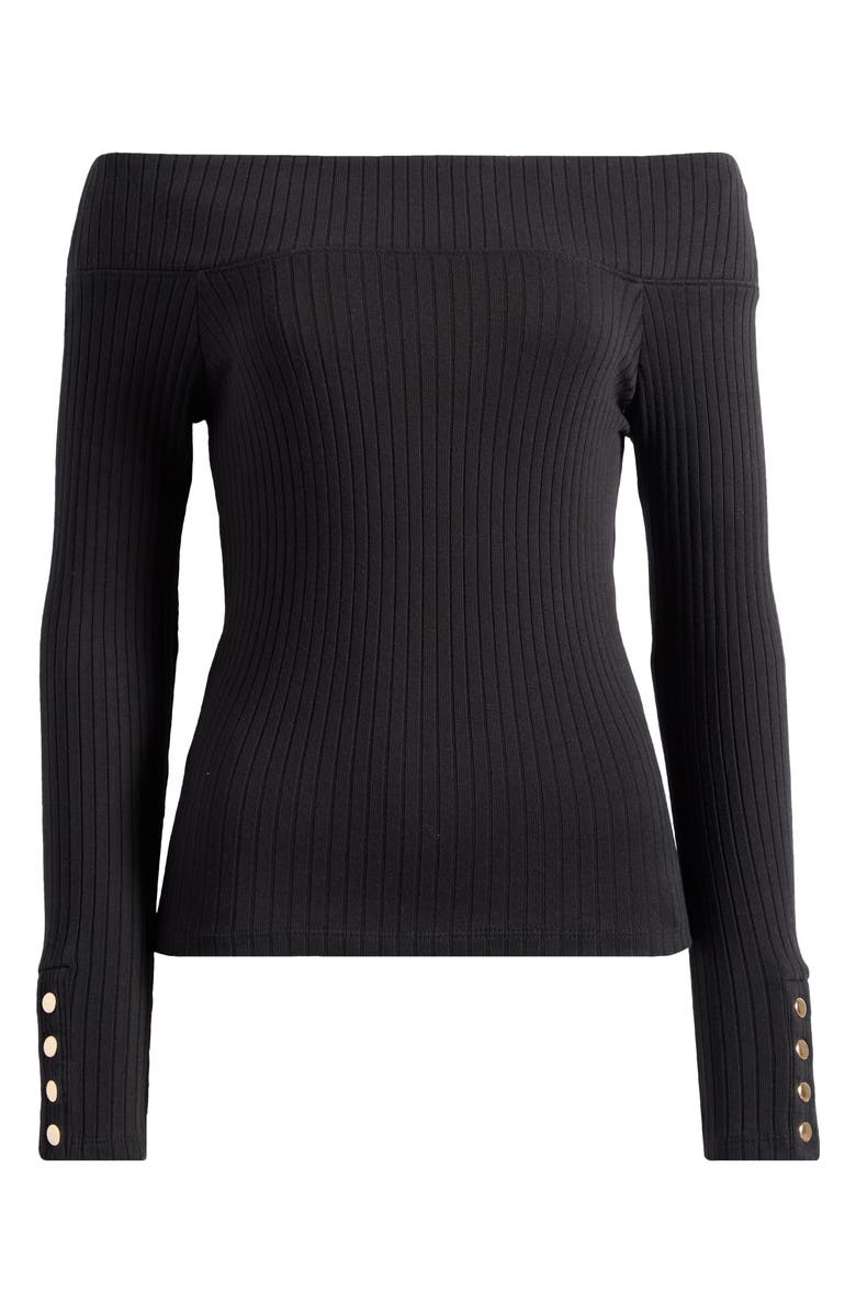 Nation LTD Val Off the Shoulder Cotton Rib Top, Alternate, color, Jet Black