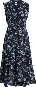 Anne Klein Floral High-Low Midi Dress