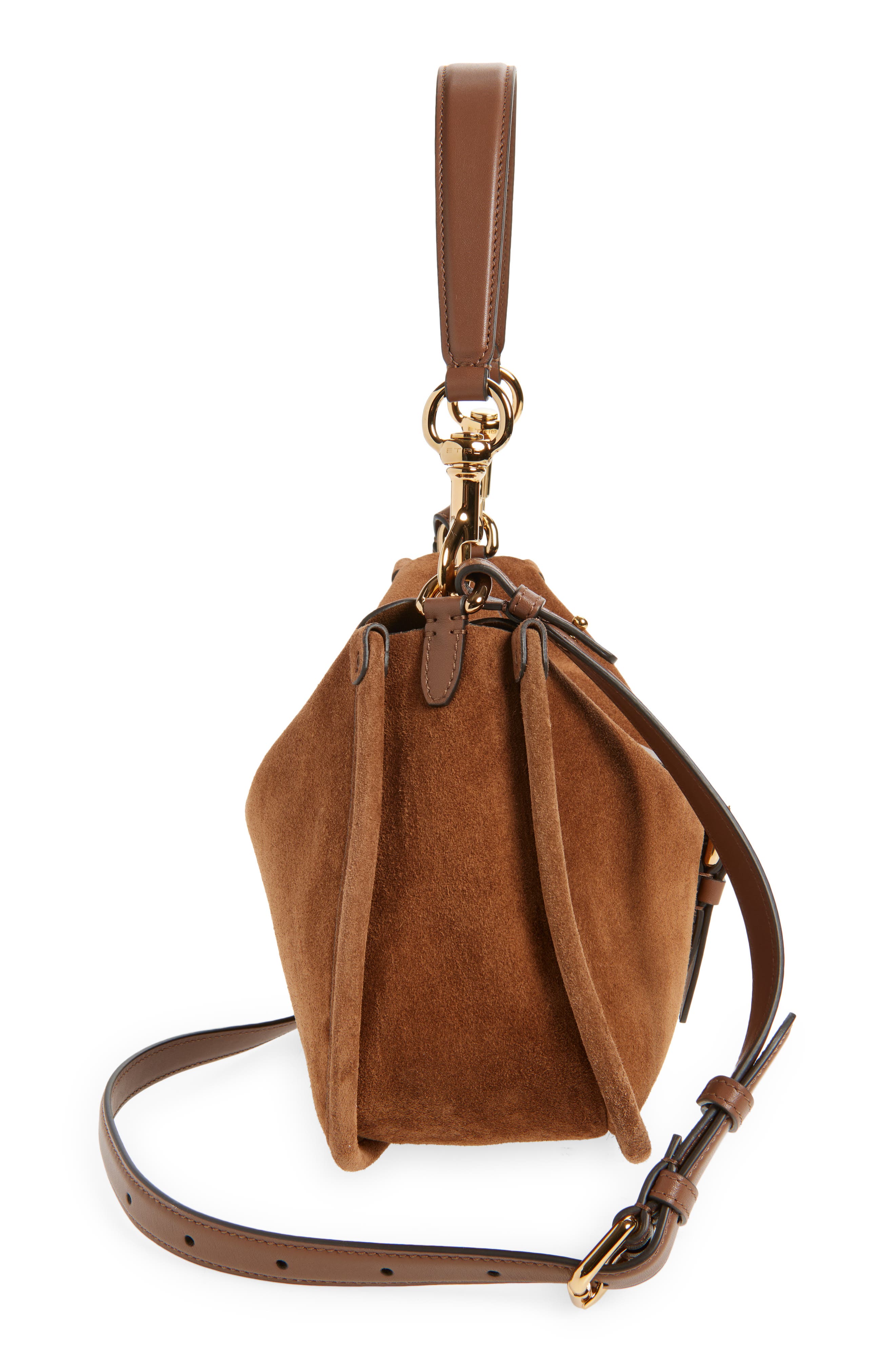 Etro Belted Suede Hobo Bag, Alternate, color, Sand