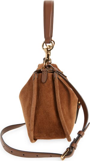 Belted Suede Hobo Bag