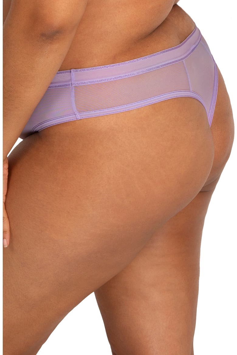 High Cut Mesh Thong, Alternate, color, LAVENDER LUREX