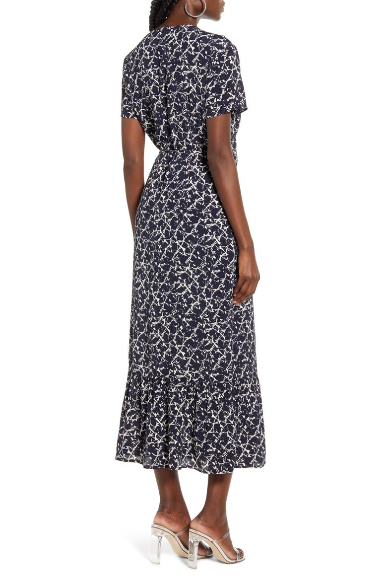 Nille Short Sleeve Woven Maxi Wrap Dress, Alternate, color, NIGHT SKY