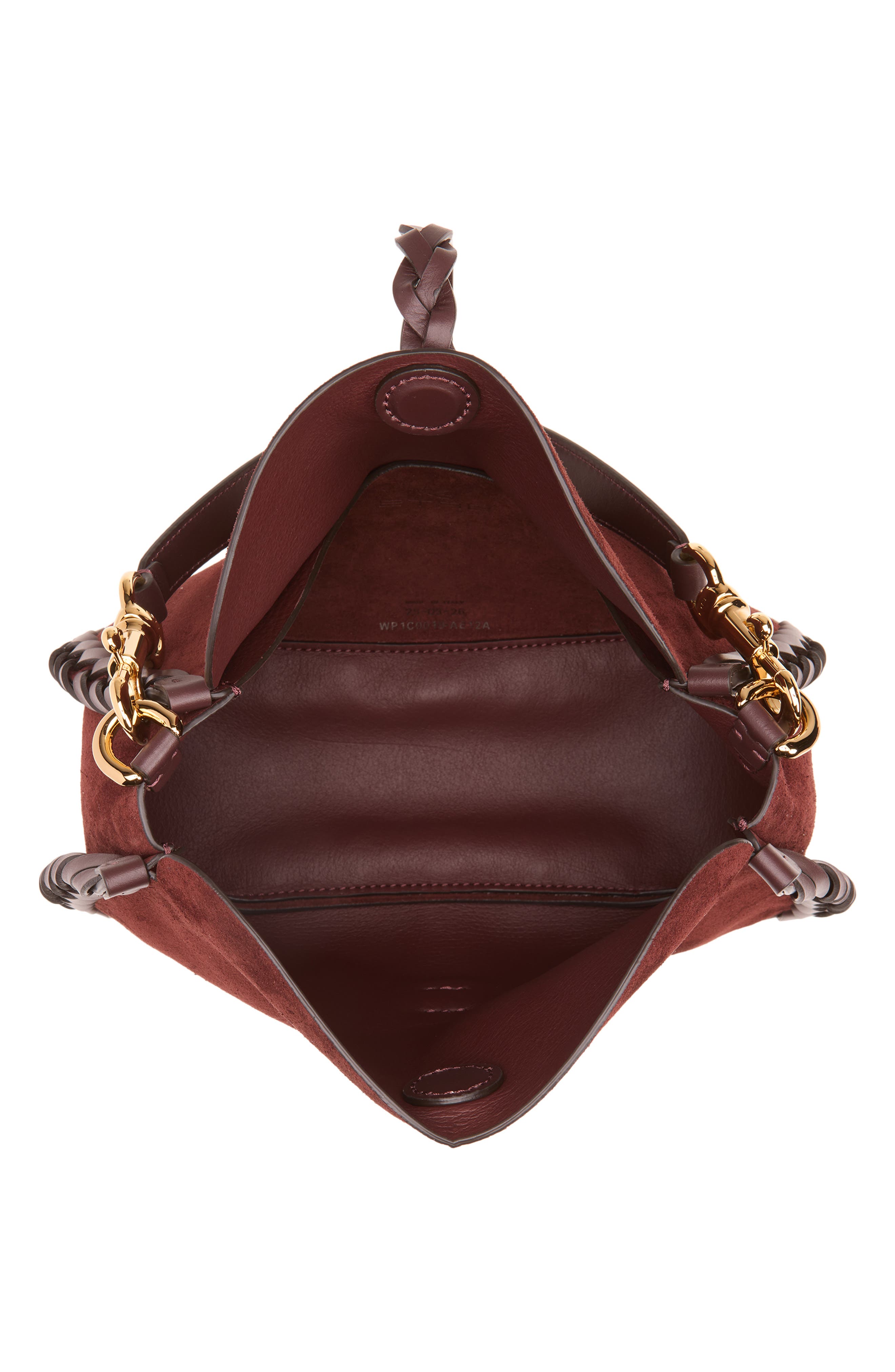 Braided Suede Crossbody Bag, Alternate, color, BORDEAUX SCURO