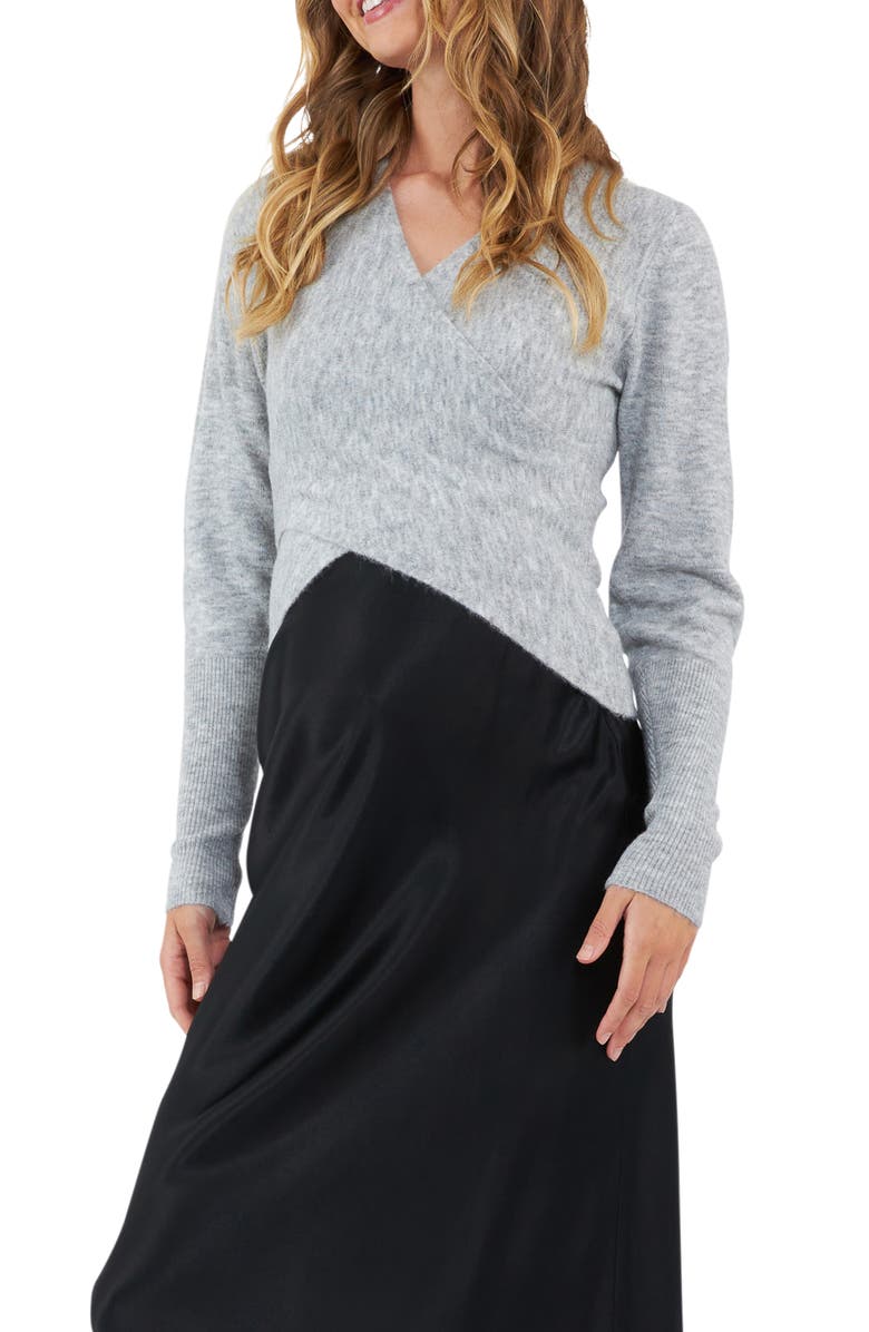 Ripe Maternity Willa Nursing Knit, Main, color, Silver Marle