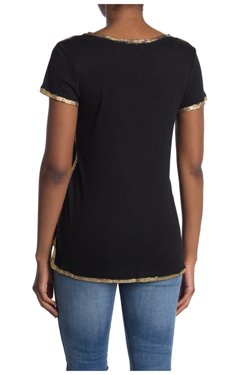 Vince Camuto Foil Rib Details T-Shirt, Alternate, color,