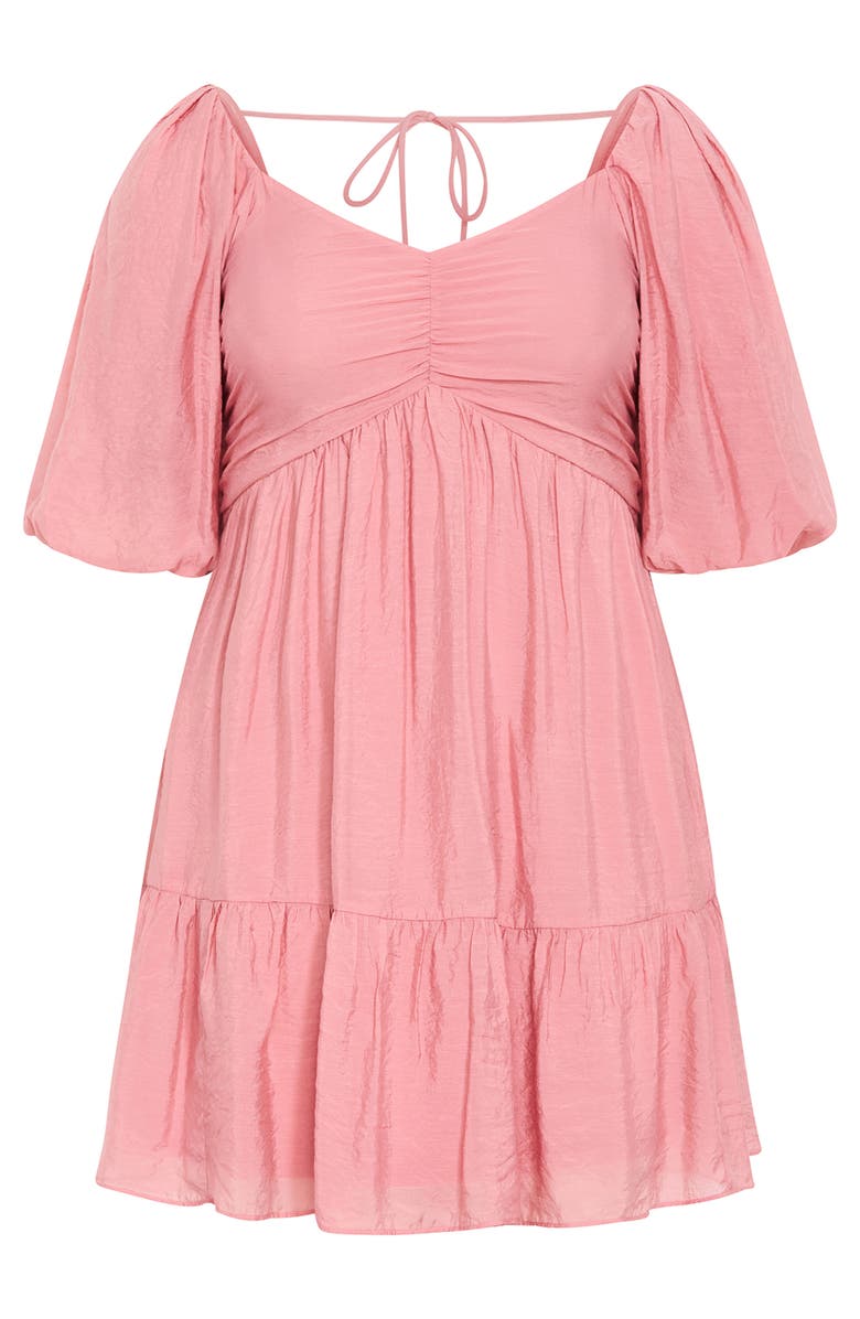 City Chic Marcy Puff Sleeve Minidress, Alternate, color, Deep Rose