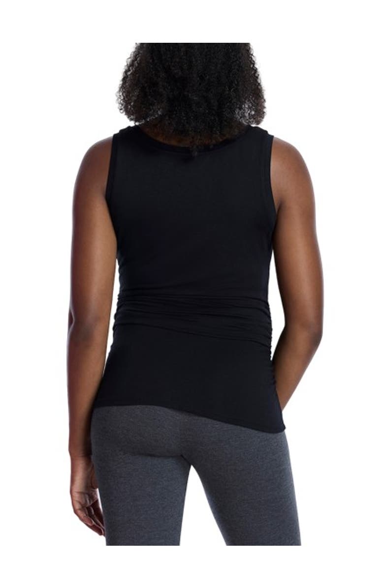 MOTHERHOOD MATERNITY Scoop Neck Side-Ruched Maternity Tank Top - 2 Pack, Alternate, color, Black & Grey