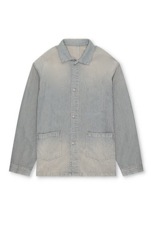 Fortela Underminer Pinstripe Denim Jacket In Gray