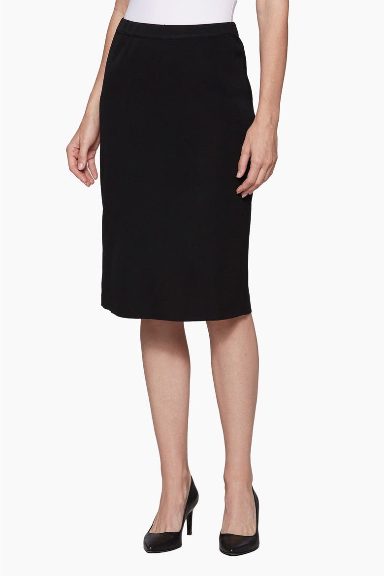 Below the Knee Straight Knit Skirt, Alternate, color, Black