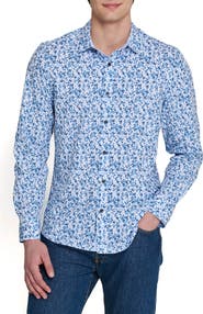 CONSTRUCT Slim Fit Floral Cluster Performance Long Sleeve Shirt