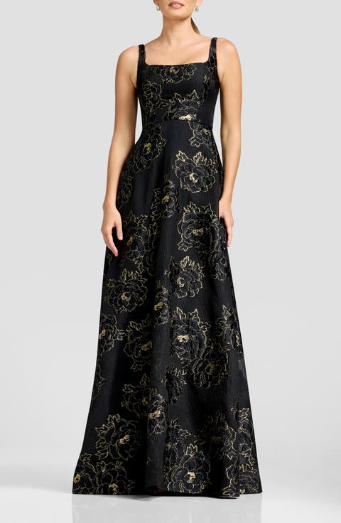 Vienna Metallic Bloom Gown