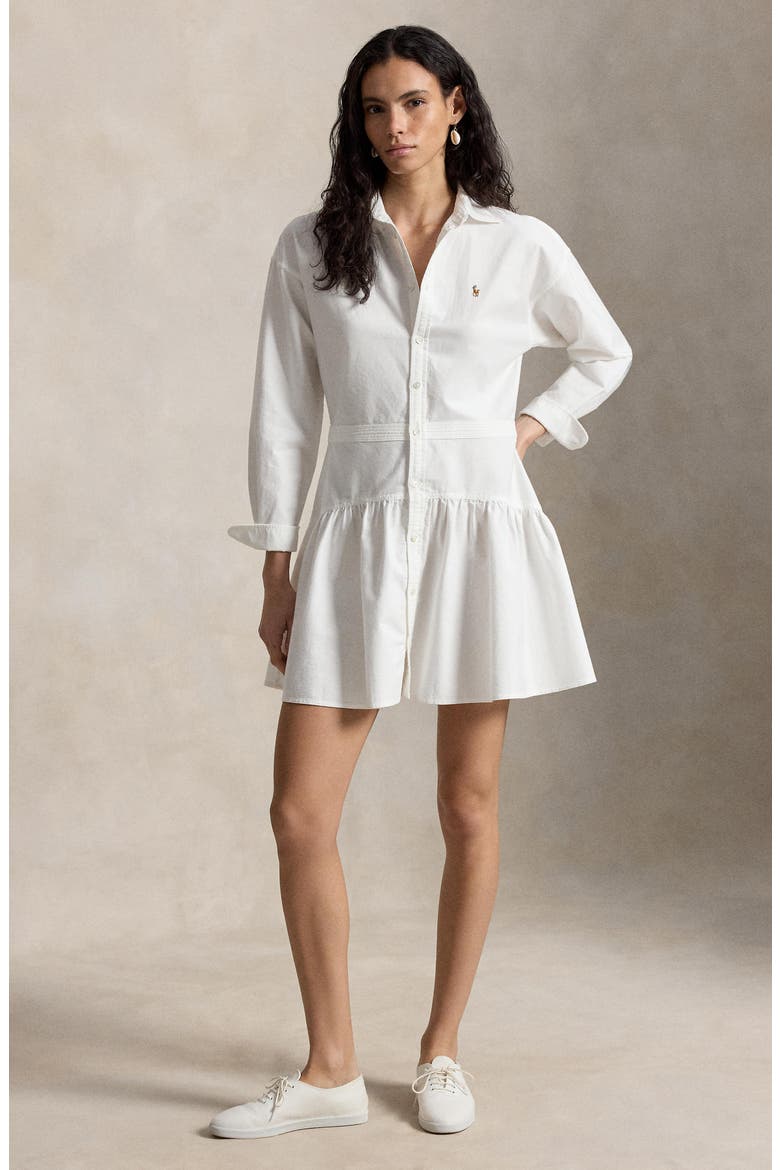 Long Sleeve Panel Mini Shirtdress, Alternate, color, BSR WHITE