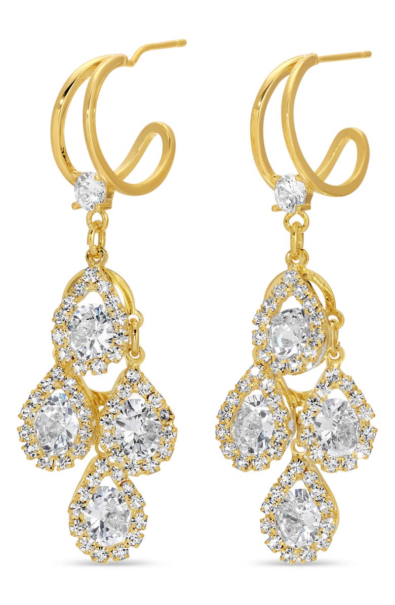 EYE CANDY LOS ANGELES Zuri Cubic Zirconia Drop Earrings, Main, color, Gold