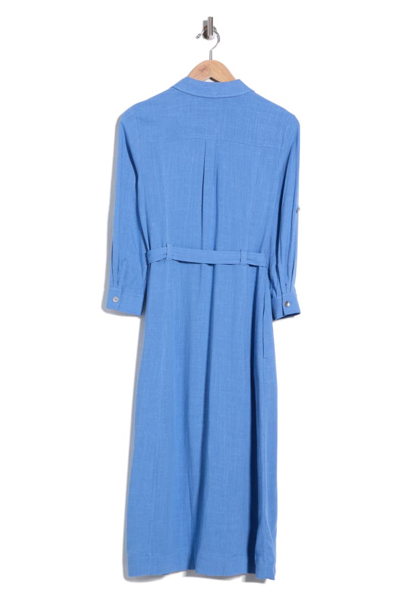 Malika Midi Shirtdress, Alternate, color, HARBOR BLUE / PEBBLE