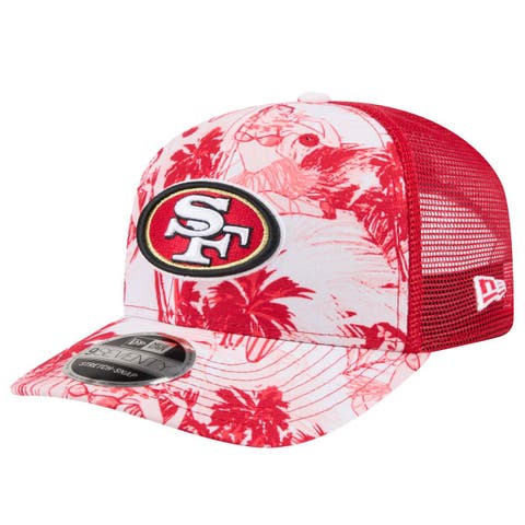 Men's New Era Scarlet San Francisco 49ers Hula 9SEVENTY Adjustable Trucker Hat