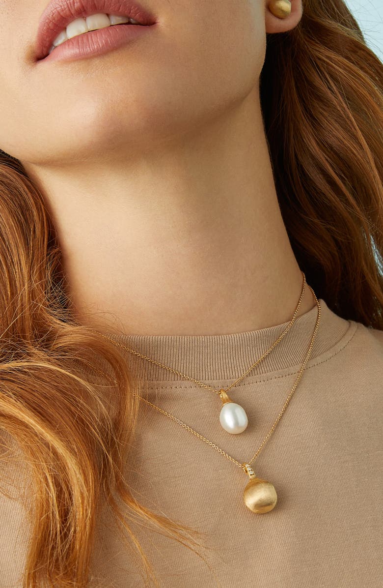 Marco Bicego Africa Boule 18K Yellow Gold & Diamond Pendant Necklace, Alternate, color, 18K Yellow Gold