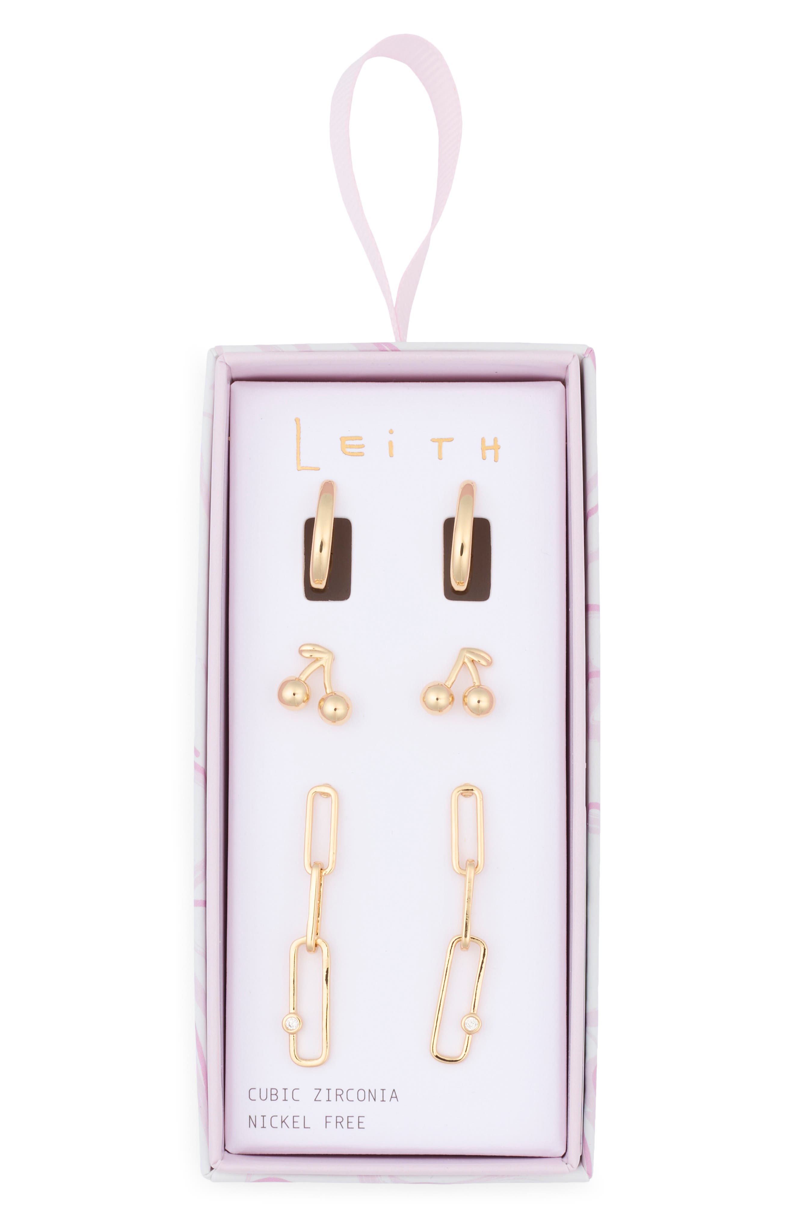 Leith 3-Pack Cherry Assorted Earrings