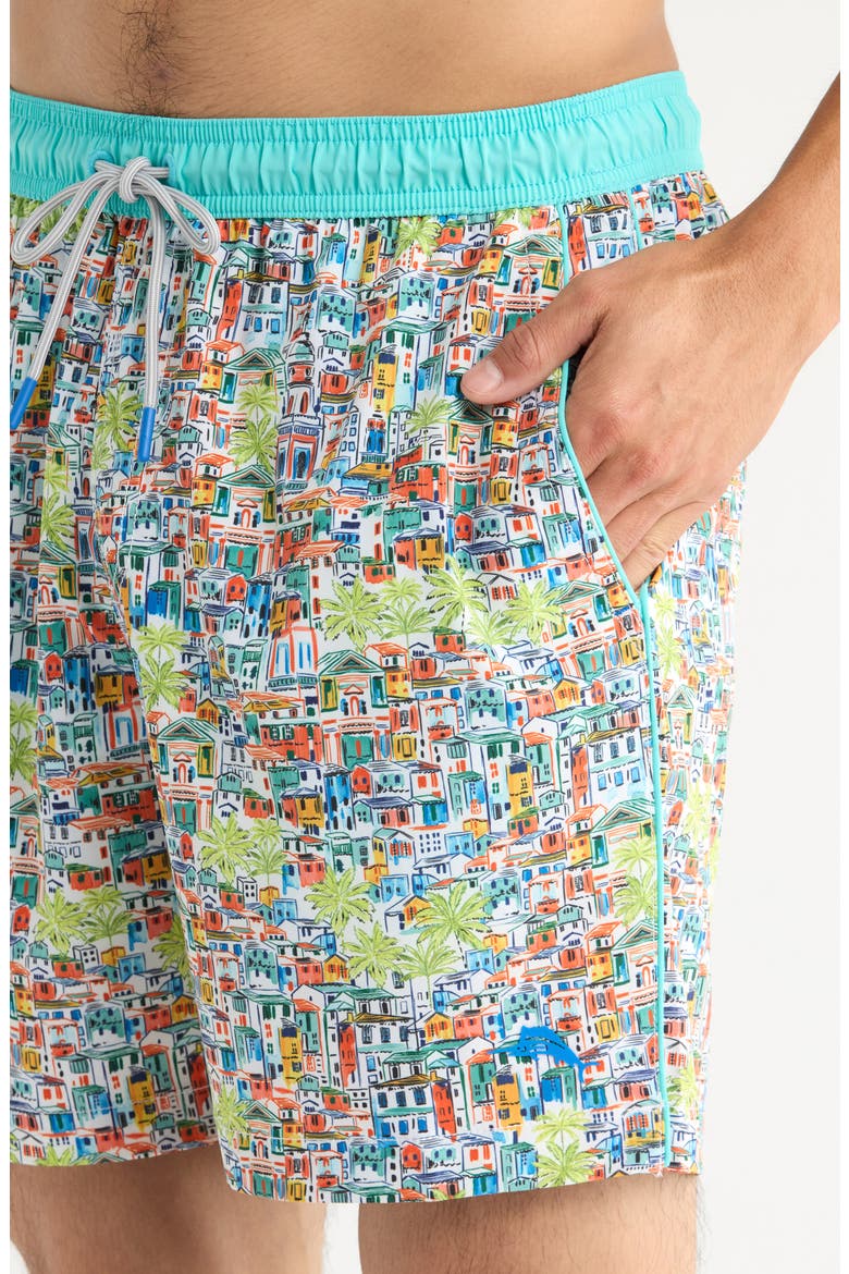 Naples Villa Amalfi 6-Inch Swim Trunks, Alternate, color, BRIGHT TOMATO
