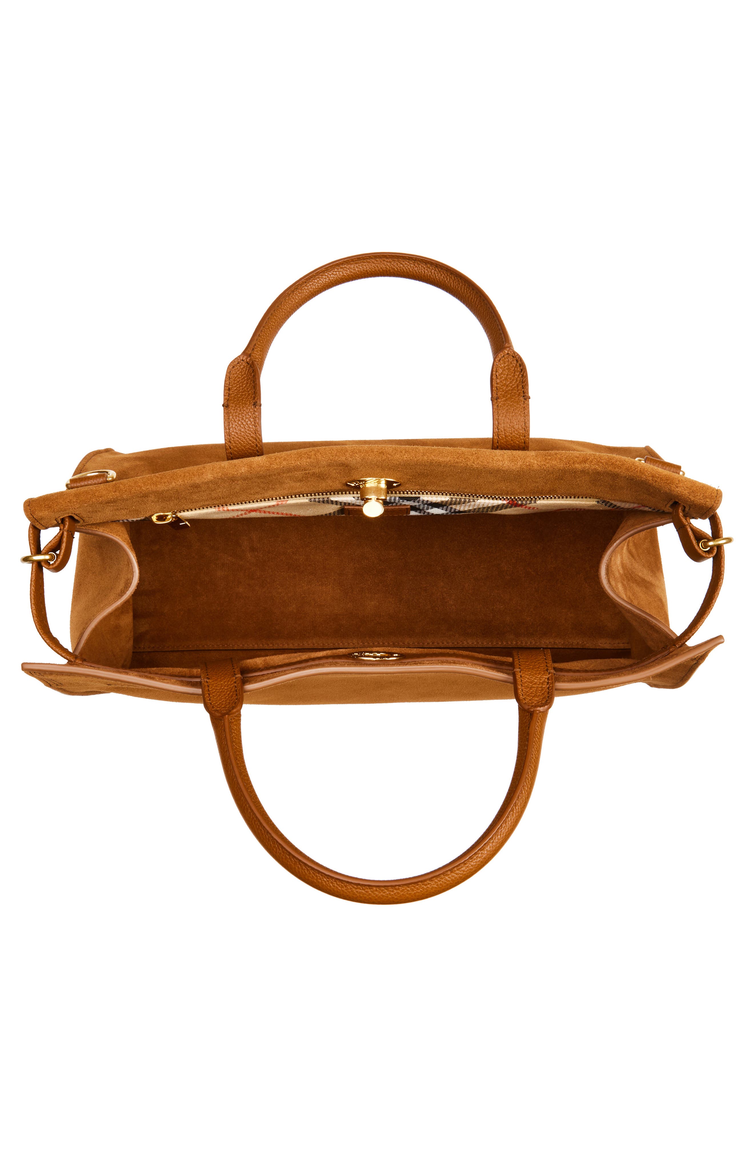 Burberry Medium Cotswolds Suede Tote, Alternate, color, Hazel