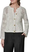 Donna Karan New York Mixed Stitch Cotton Blend Cardigan