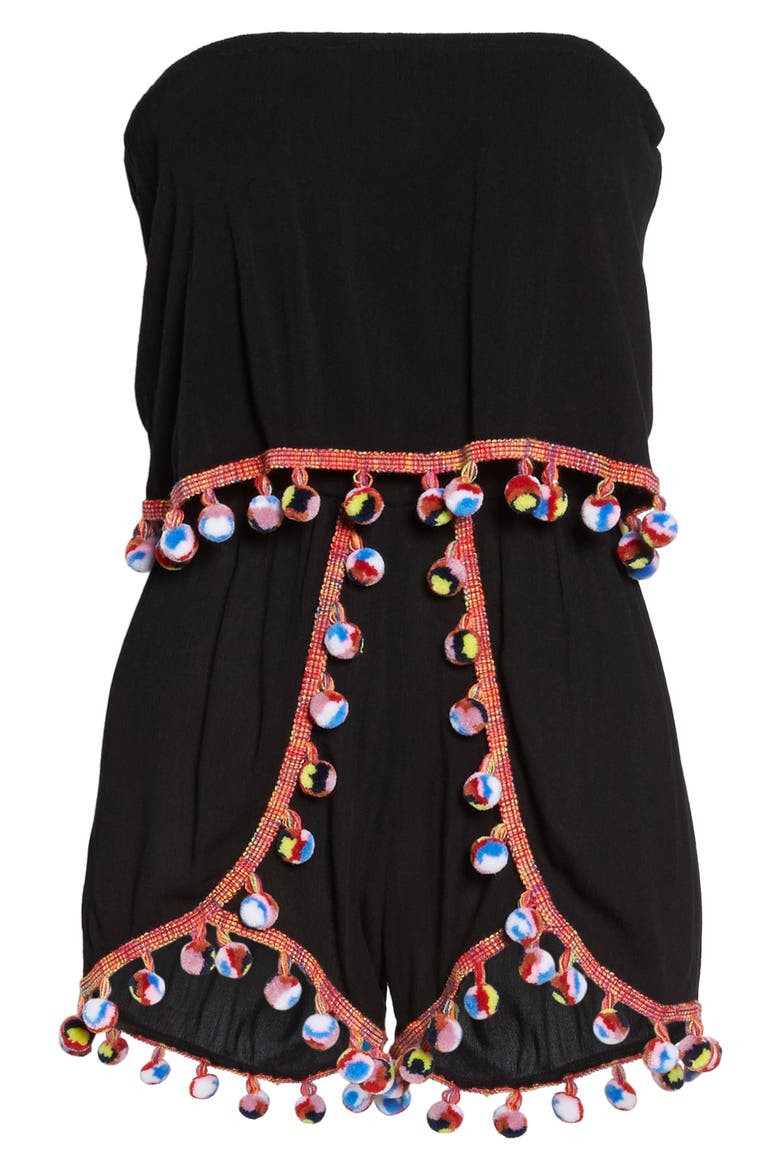 Red Fruit Punch Cover-Up Romper, Alternate, color, BLACK