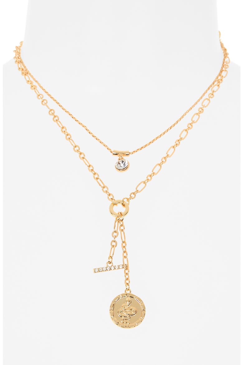 Layered Pendant Y-Necklace, Alternate, color, CLEAR- GOLD