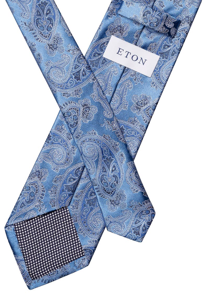 Blue Paisley Jacquard Silk Tie, Alternate, color, BLUE