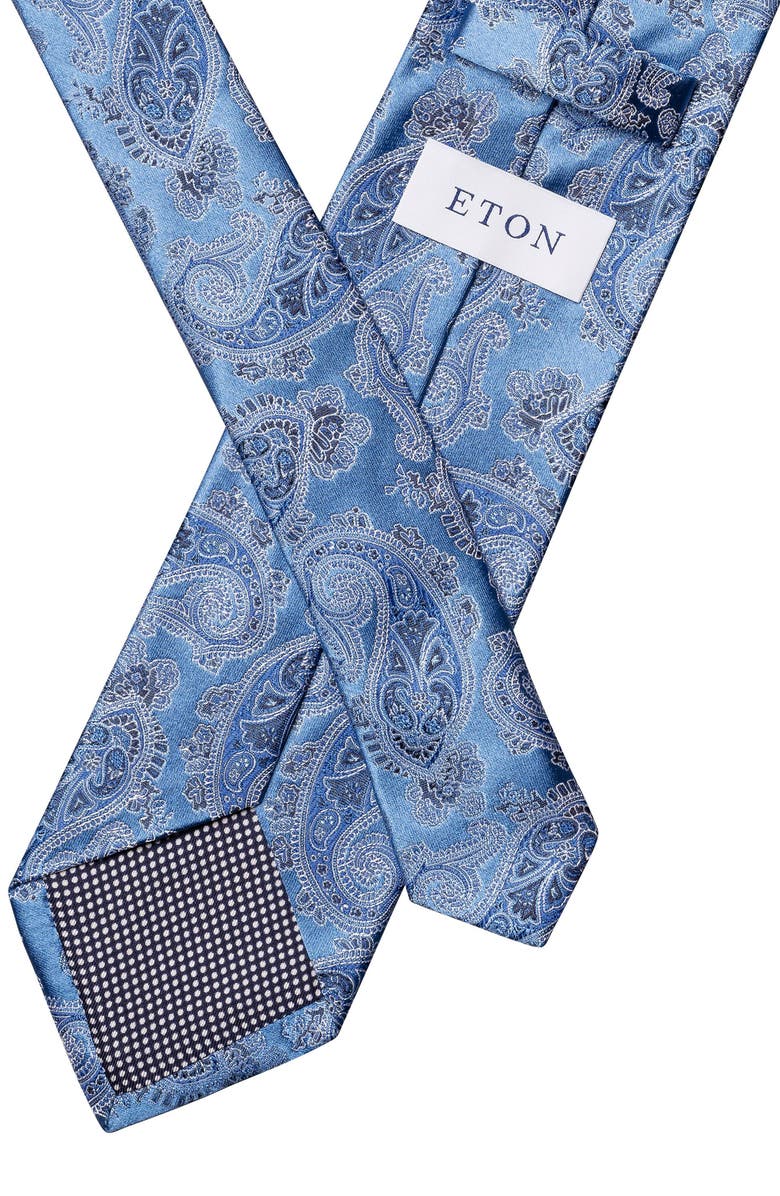 Eton Blue Paisley Jacquard Silk Tie, Alternate, color, Blue