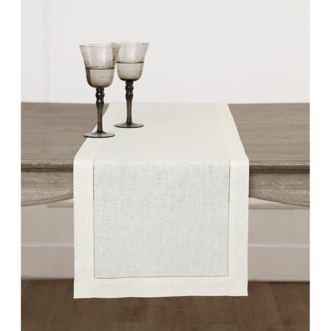 Linen Table Runner - Classic Hemstitch
