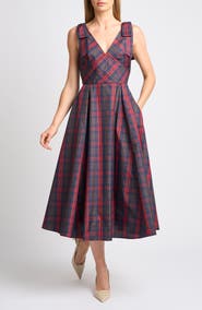 Ted Baker Clara Plaid A-Line Midi Dress