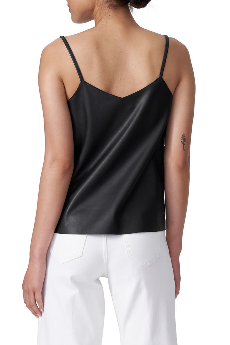 Fatima Faux Leather Camisole, Alternate, color, BLACK