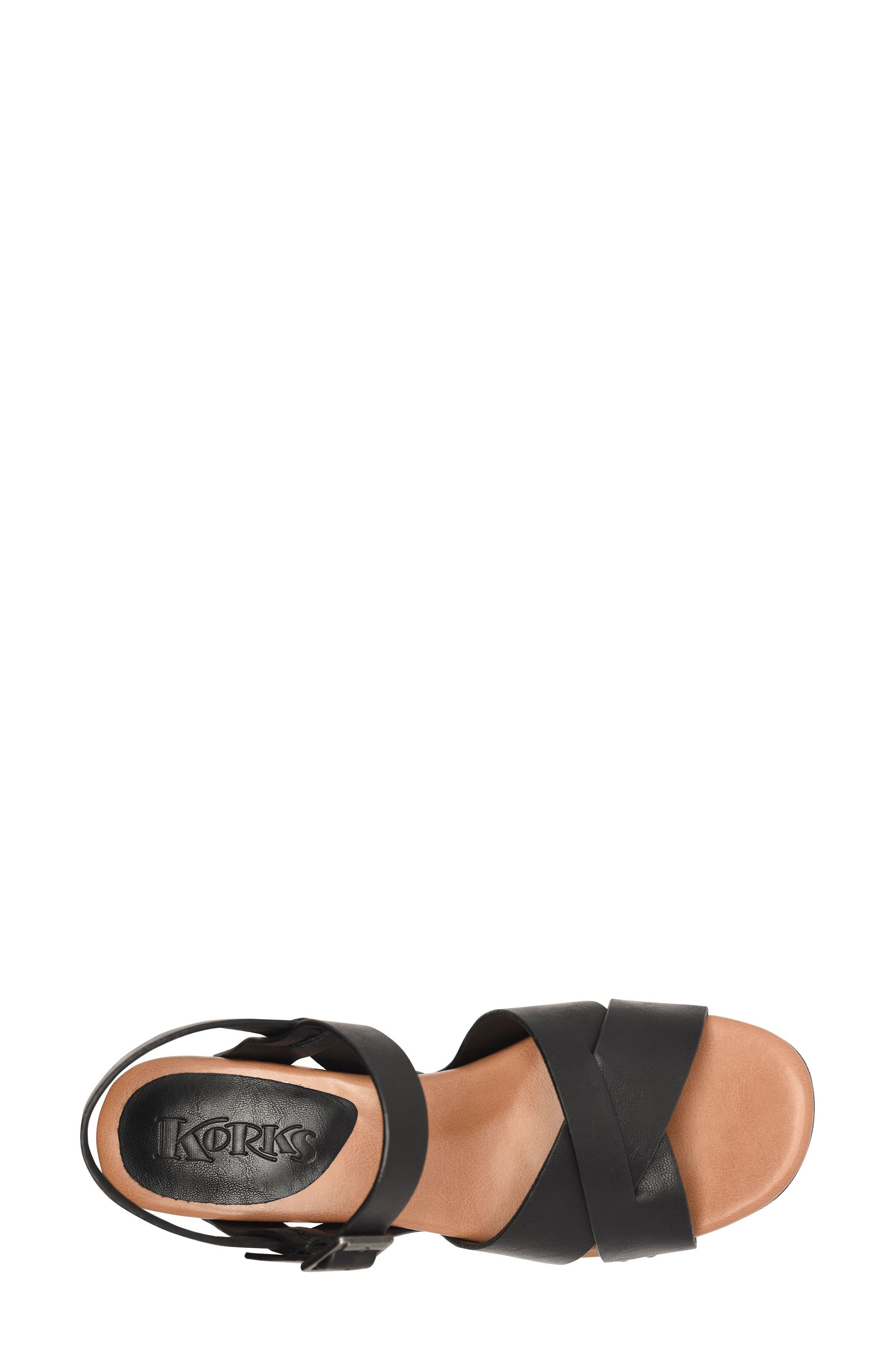 KORKS Leda Ankle Strap Platform Sandal, Alternate, color, Black