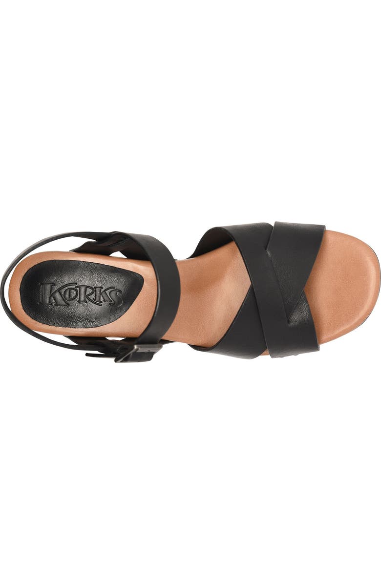 KORKS Leda Ankle Strap Platform Sandal, Alternate, color, Black