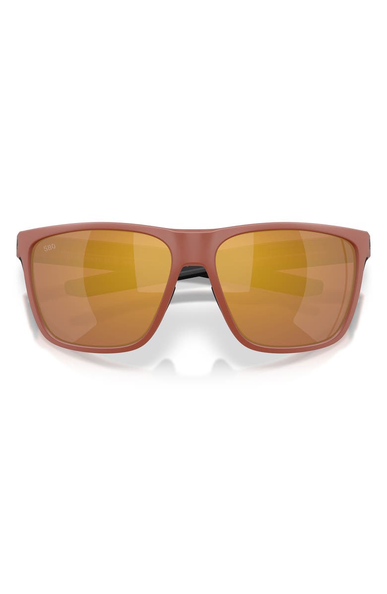 Costa Del Mar 62mm Ferg X-Large Polarized Pillow Sunglasses, Alternate, color, Matte Terra Cotta / Gold 580G