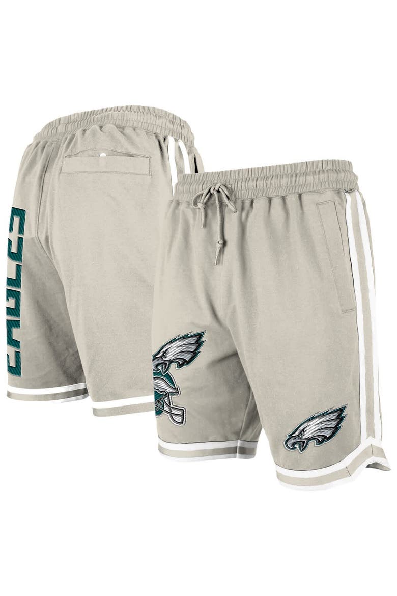 Men's New Era Light Beige Philadelphia Eagles Stone Multi Patch Shorts, Alternate, color, Light Beige