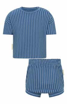 Rib Stripe Top & Shorts Set