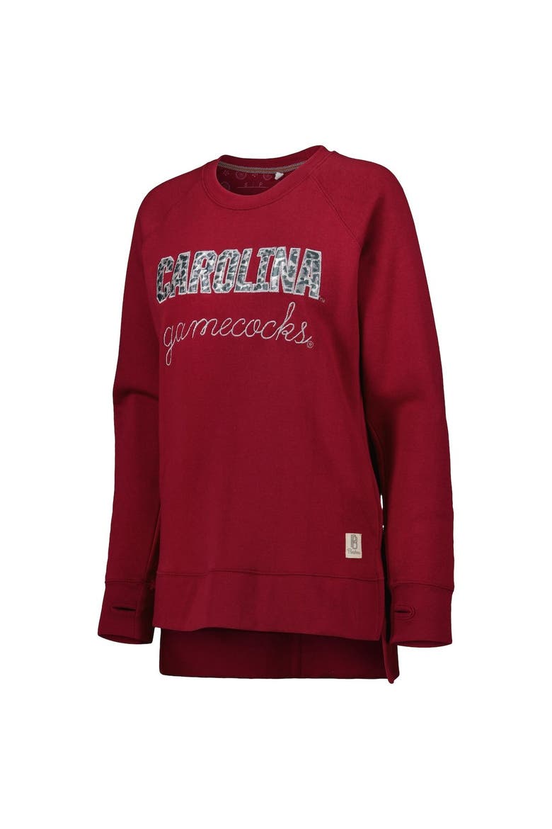 Women's Pressbox Garnet South Carolina Gamecocks Steamboat Animal Print Raglan Pullover Sweatshirt, Alternate, color, Garnet