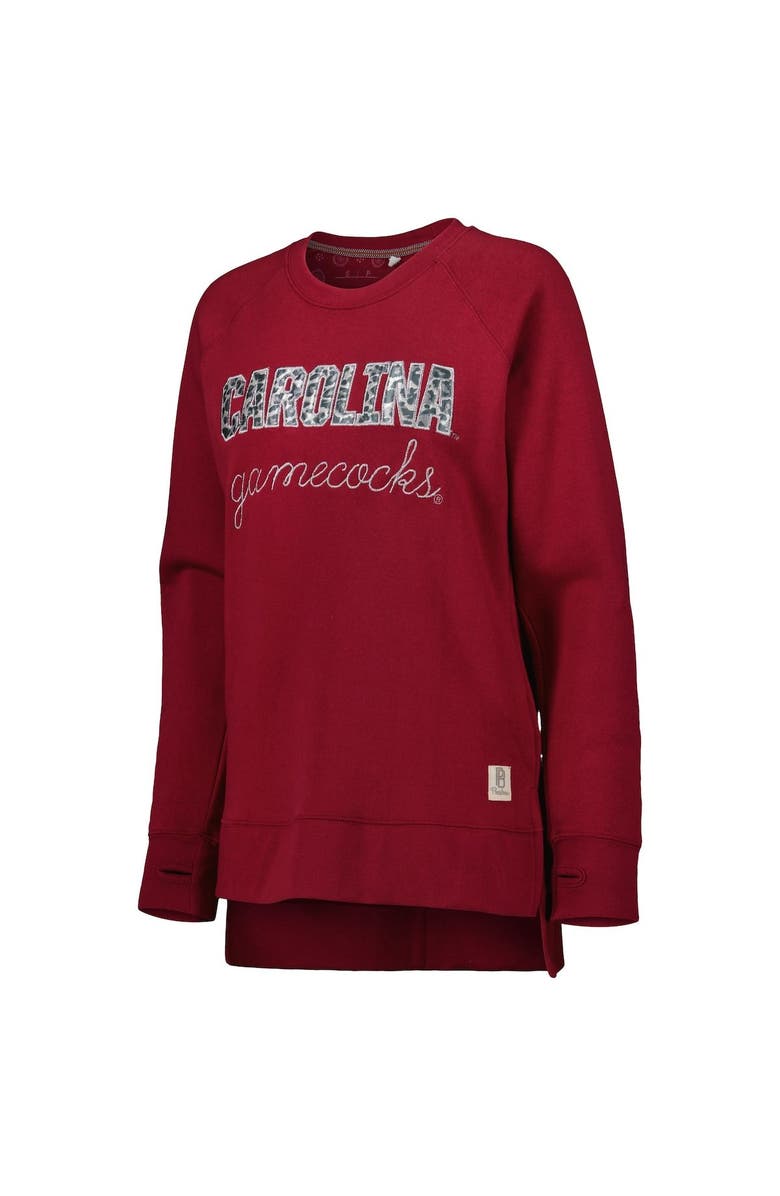 PRESSBOX Women's Pressbox Garnet South Carolina Gamecocks Steamboat Animal Print Raglan Pullover Sweatshirt, Alternate, color, 