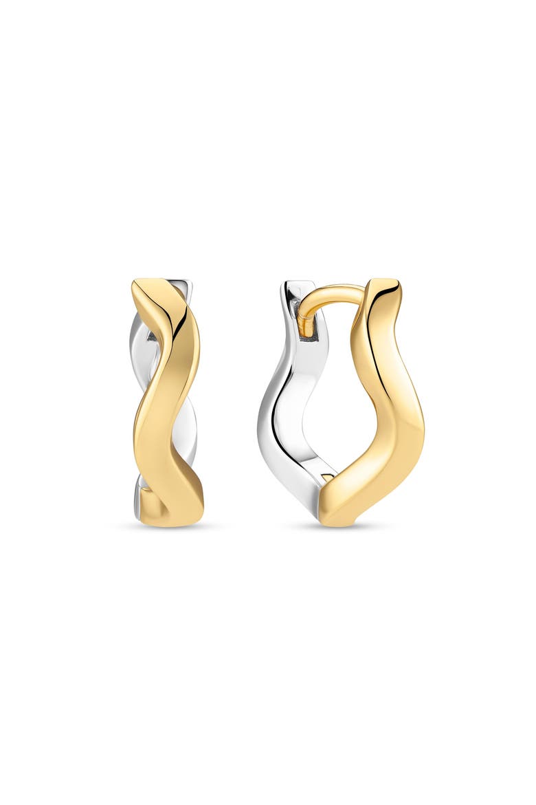 Earrings Ellera Waves Pianura, Alternate, color, Sterling Silver / Gold Plated
