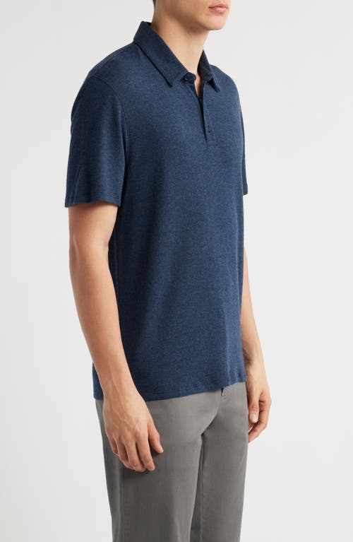 Vince Pima Cotton Blend Polo In Blue