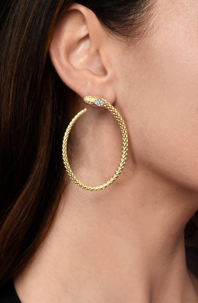 Anabel Aram Jewelry Serpent Hoop Earrings, Alternate, color, Gold
