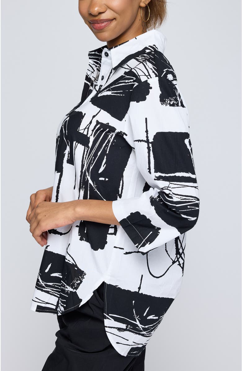 LUUKAA Elowen Printed Poplin Shirt, Alternate, color, White