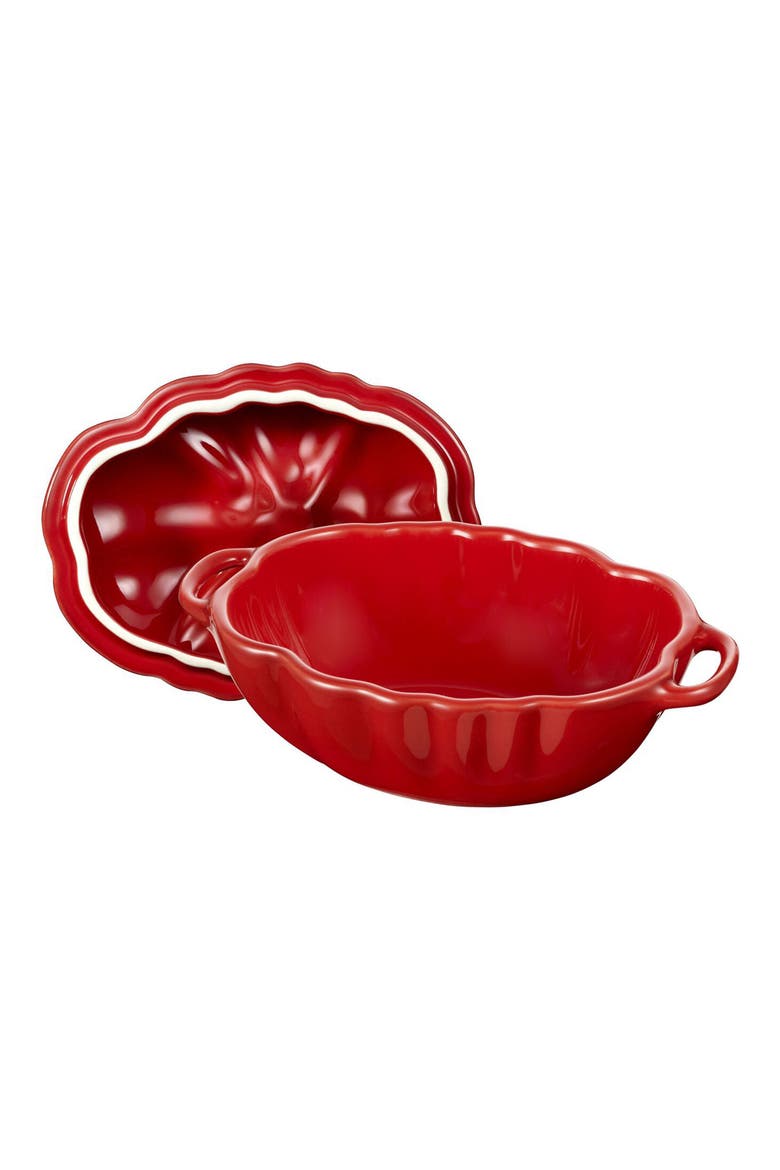 Ceramic Petite Tomato Dish with Lid, Alternate, color, CHERRY