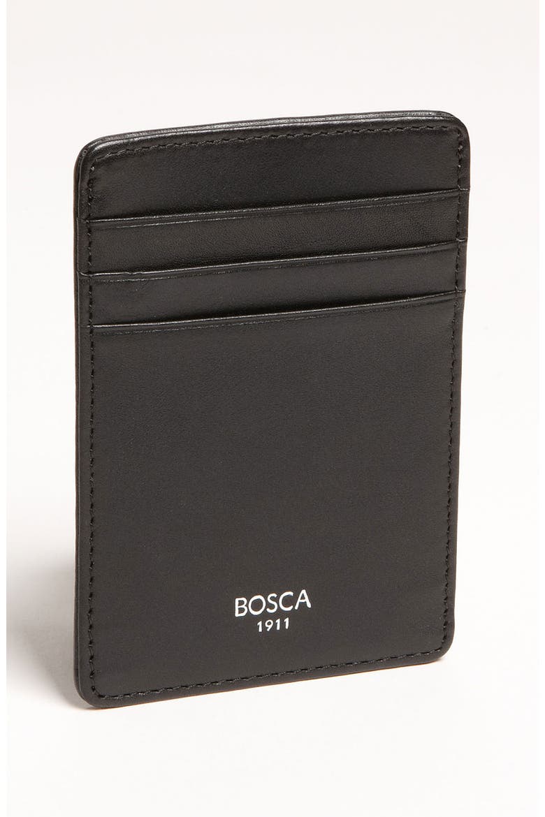 Leather Money Clip Card Case, Main, color, BLACK NAPPA VITELLO