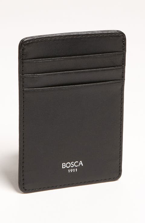 Leather Money Clip Card Case