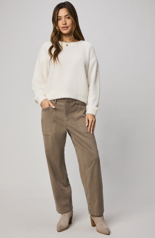 Splendid Fallon Fuzzy Crewneck Sweater In White