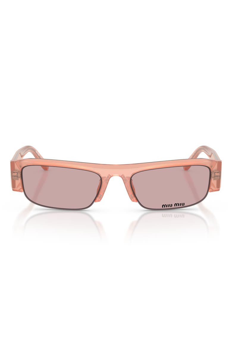 Miu Miu 51mm Rectangular Sunglasses, Main, color, Opal Pink / Pink