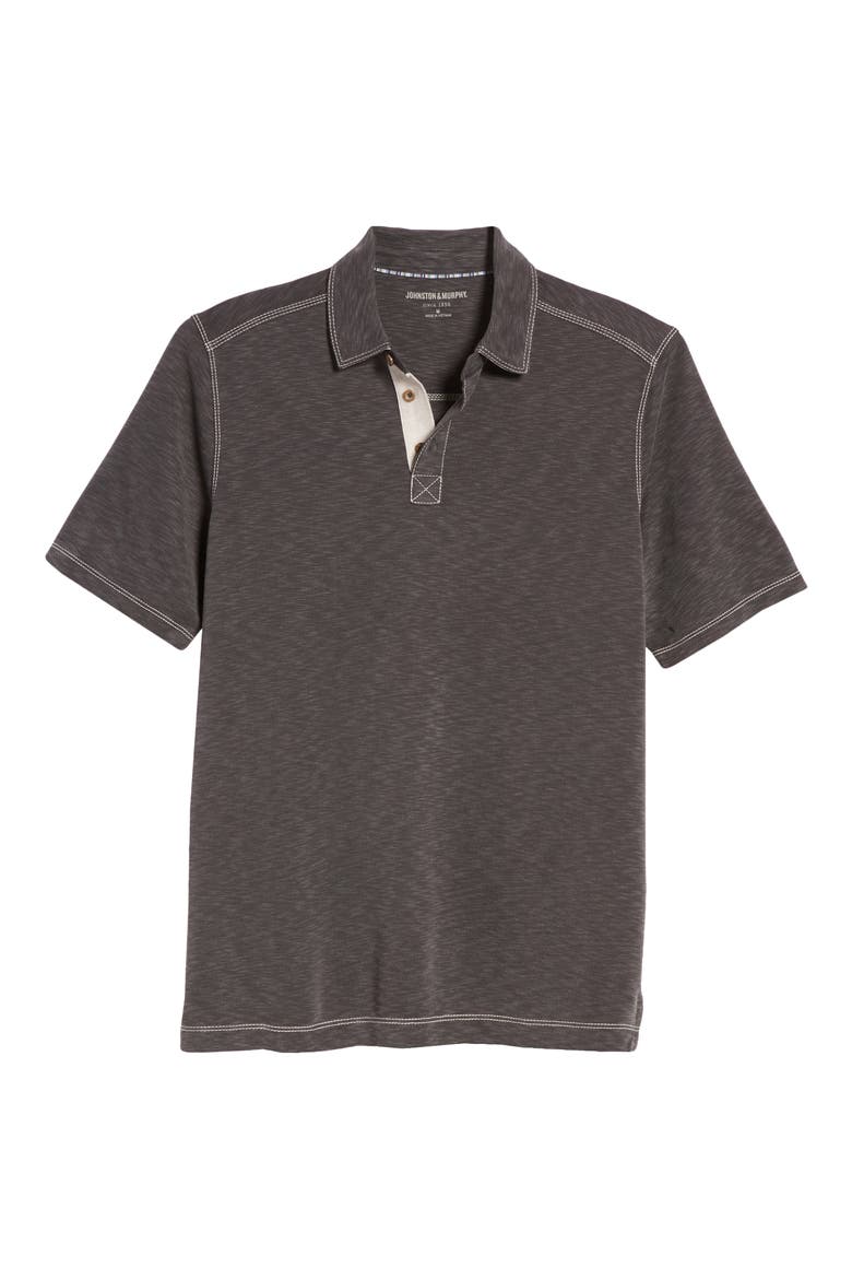 Vintage Slub Jersey Polo, Alternate, color, CHARCOAL